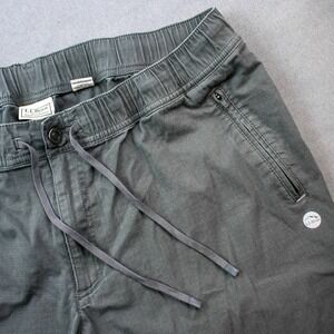 L.L. Bean Men Elastic Waist Drawstring Cargo Pants Joggers Zip Pockets Gray XL